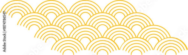 Obraz Gold Japanese Wave Pattern