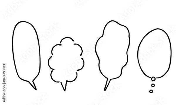 Fototapeta 縦型の手描きの吹き出しセット