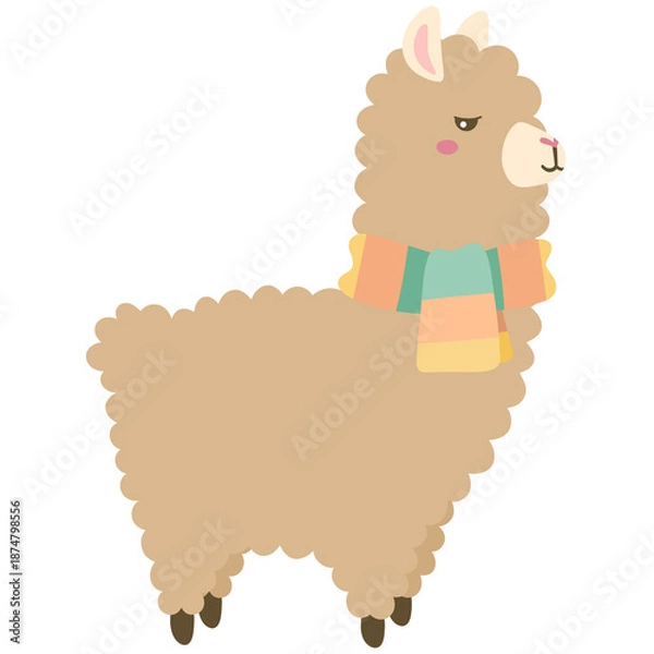 Obraz Brown alpaca with scarf 