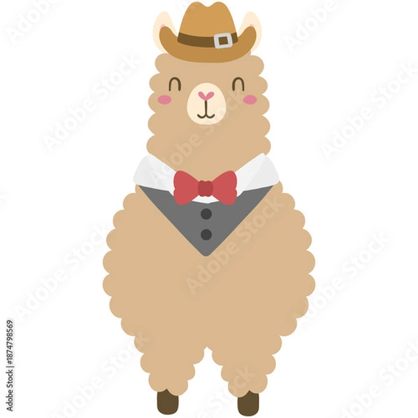 Obraz Cute alpaca in tuxedo 