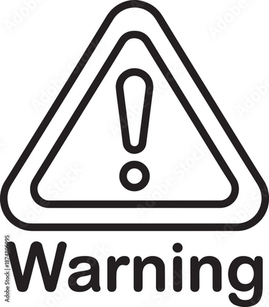 Obraz Warning Sign Triangle Icon with Exclamation Mark