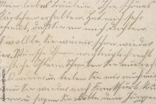 Fototapeta Old letter handwritten text paper texture background