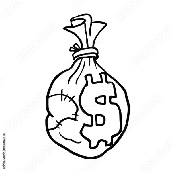 Obraz money bag black