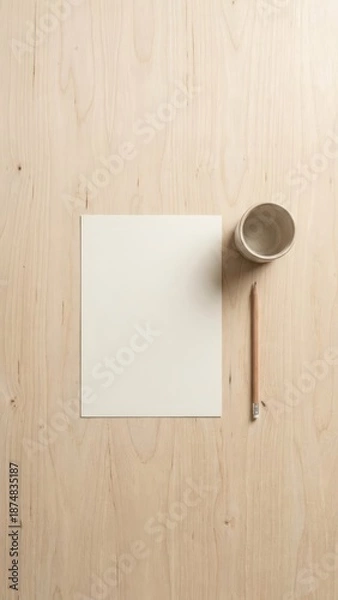 Obraz Light wood texture surface for a clean and simple vertical layout design