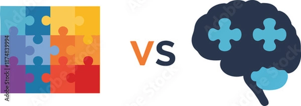 Obraz Brain versus Puzzle A conceptual design