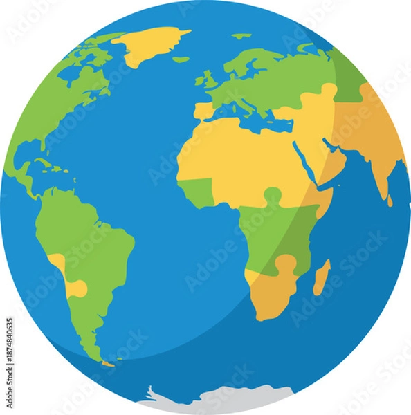 Obraz World map stylized as a puzzle