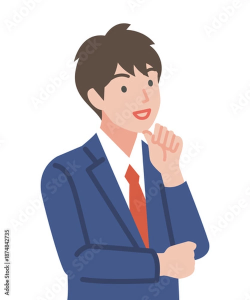 Fototapeta 腕組みをする制服を着た男子学生