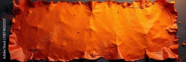 Obraz Dark orange paper, charred edges, gritty surface , background, gritty