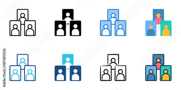 Fototapeta Candidate Platform icons set multiple style collection. Editable stroke 
