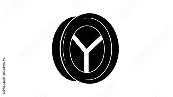 Obraz Abstract Circular Logo with Y Shape