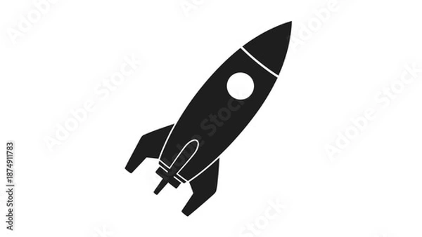 Obraz Black Rocket Ship Icon