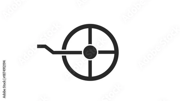 Obraz Steering wheel icon on white background