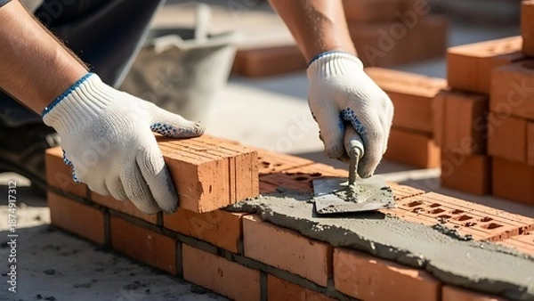 Obraz construction worker with trowel