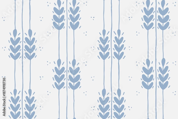 Obraz Minimal vertical stripe pattern featuring stylized wheat plants