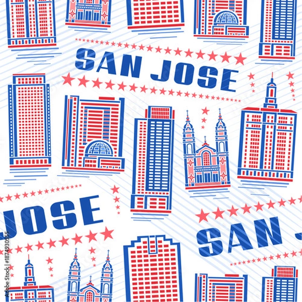 Fototapeta Vector San Jose seamless pattern