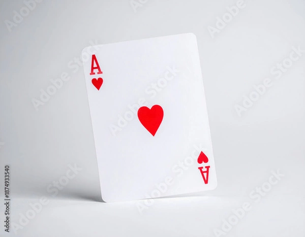Obraz 카드-포커-포커카드-에이스-하트-게임-하트 슈트 에이스 카드-에이스 하트카드-하트 에이스-트럼프카드-기울어진 각도