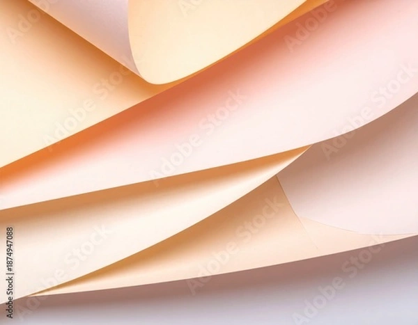 Obraz Soft peach paper curls abstractly
