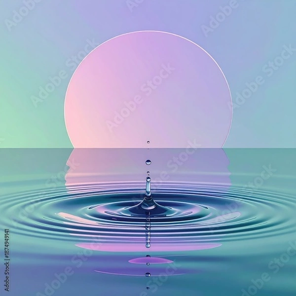 Obraz Circle reflects in rippling liquid