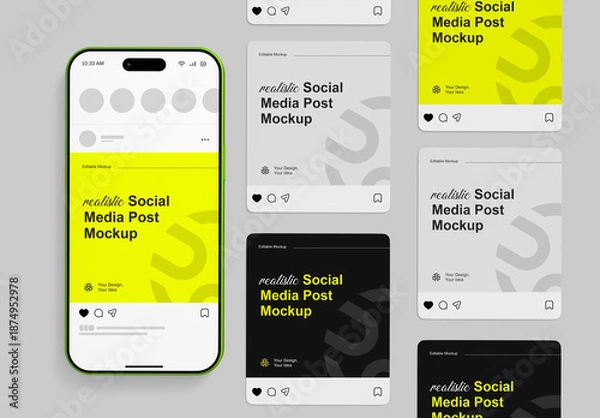 Obraz Editable Social Media Square Post Mockup