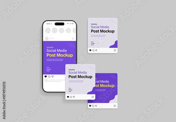 Obraz Floating Social Media Square Post Mockup