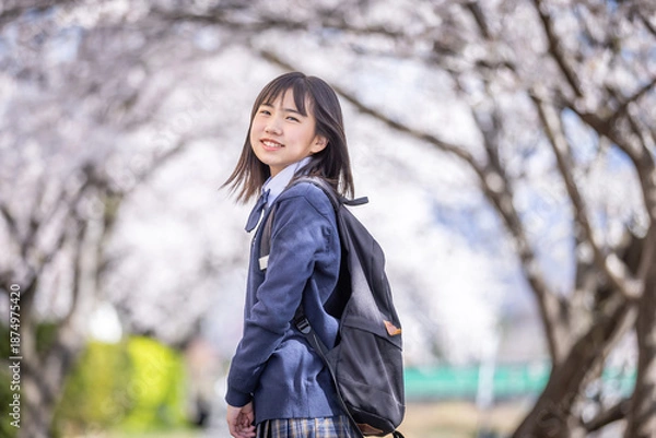 Obraz 笑顔で振り返る女の子