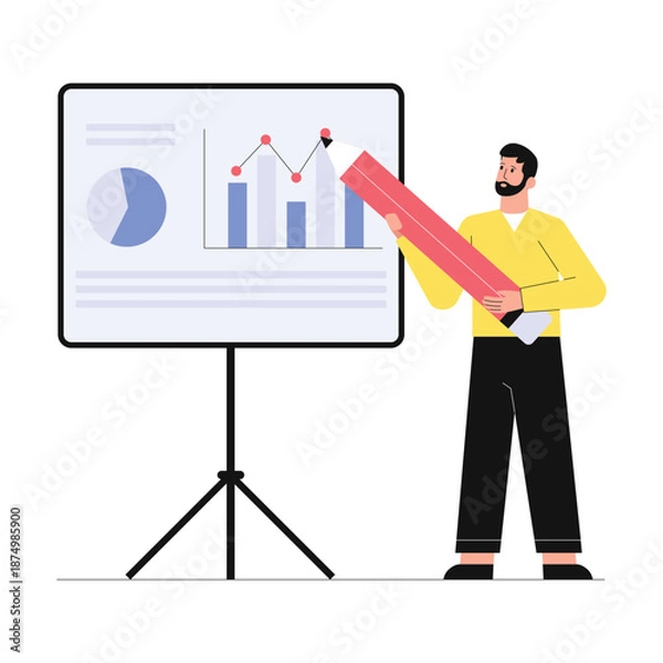Fototapeta Analysis Presentation Vector Illustration EPS 10 File		