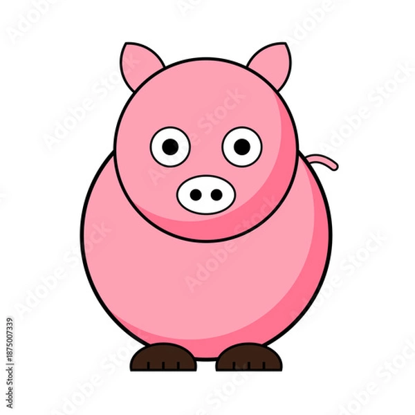 Obraz Cartoon Piggy Vector Image  
