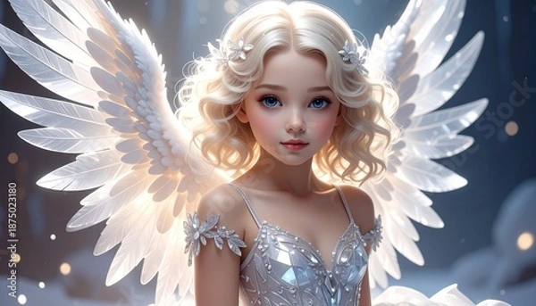Obraz 光に包まれた幻想的な天使の少女
