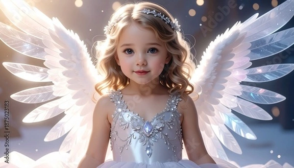 Obraz 光に包まれた幻想的な天使の少女