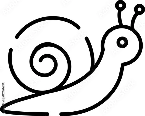 Fototapeta Rounded  Stroke Snail Icon
