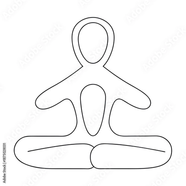 Obraz   one line art  vector man doing exercise