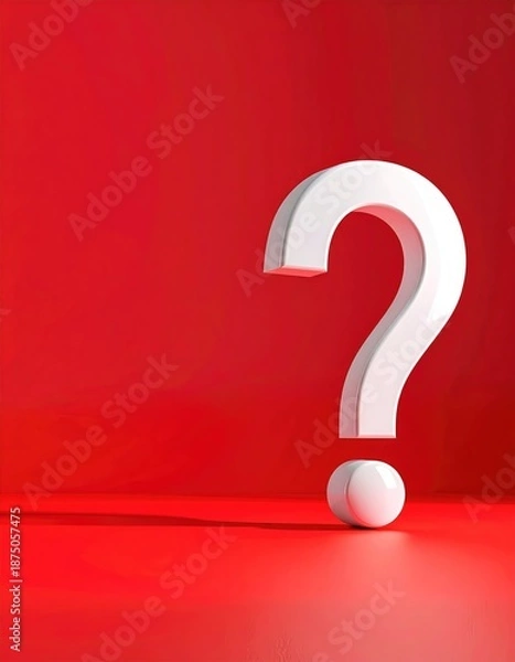 Obraz White question mark on red background (2)