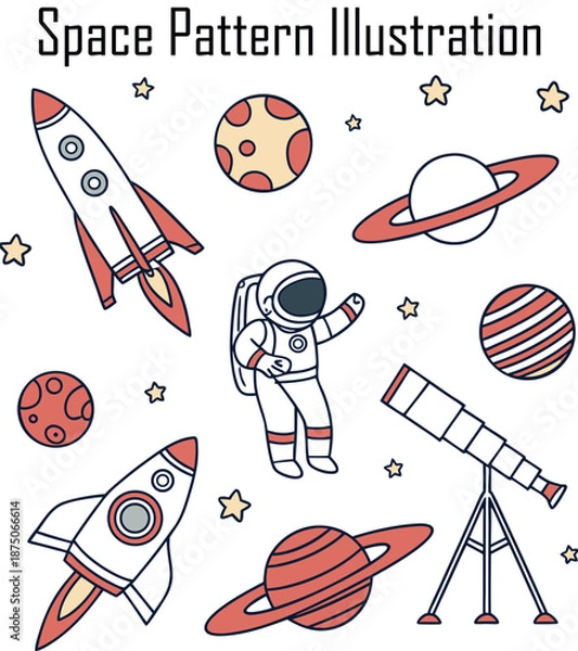 Fototapeta Space Icons & Vector Set