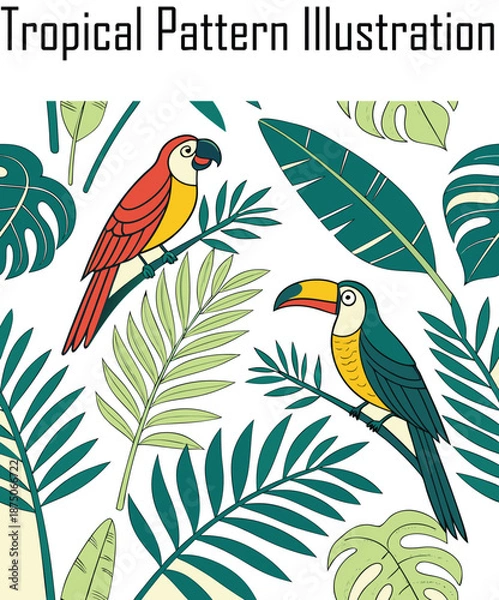 Fototapeta Seamless Pattern Set