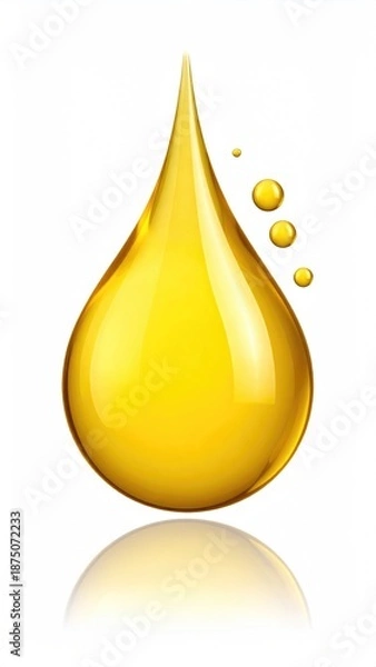 Obraz Golden, viscous fluid droplet reflection