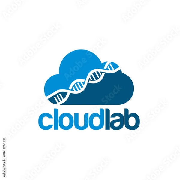Obraz Cloud Lab Logo with DNA Helix.
