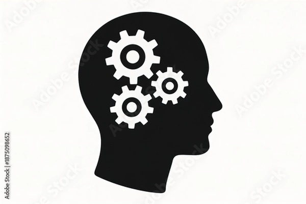 Obraz human head with gears