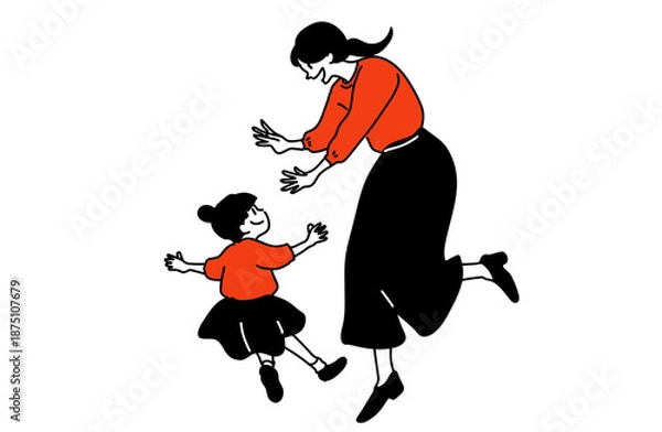 Obraz 母と子のやさしい時間｜母の日の親子イラスト