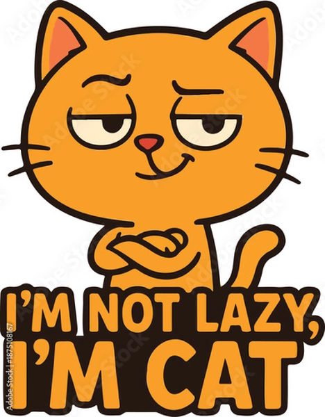 Obraz Lazy cat for t-shirt vector 
