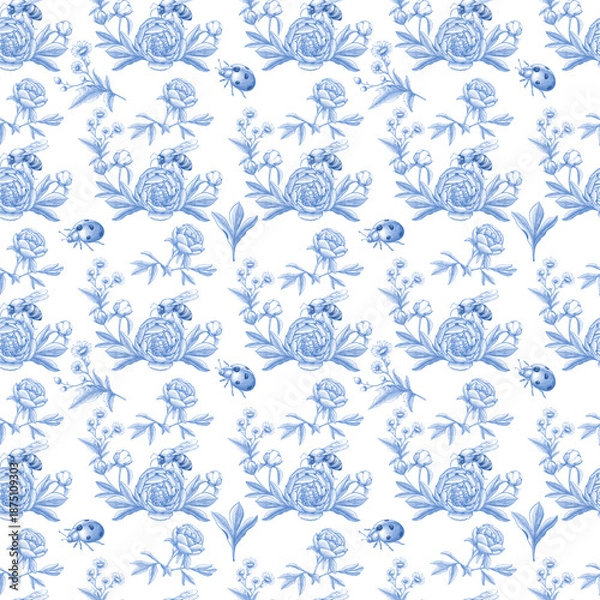 Fototapeta  Floral Peony Pattern