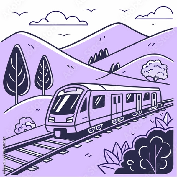 Obraz train in the mountains