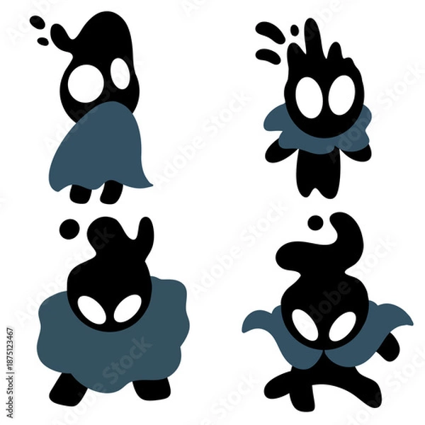 Obraz black and white cats vector