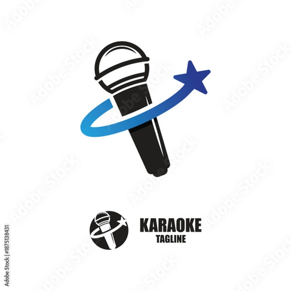 Obraz karaoke logo vector icon design