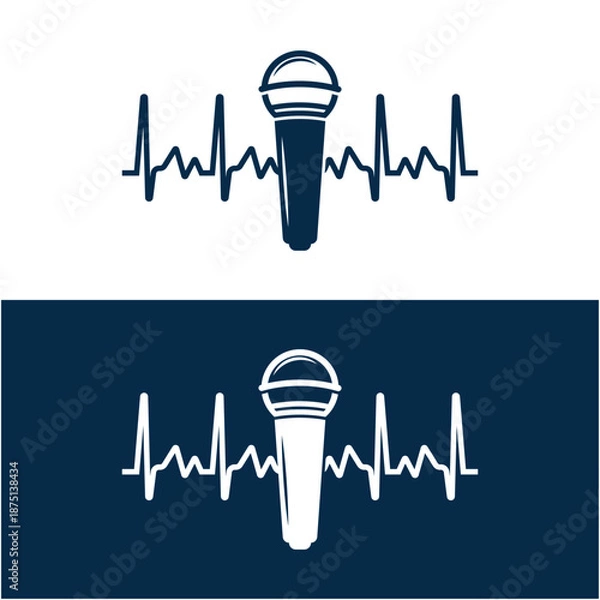 Obraz karaoke logo vector icon design