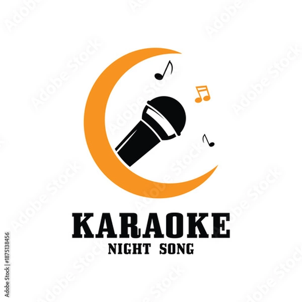 Obraz karaoke logo vector icon design