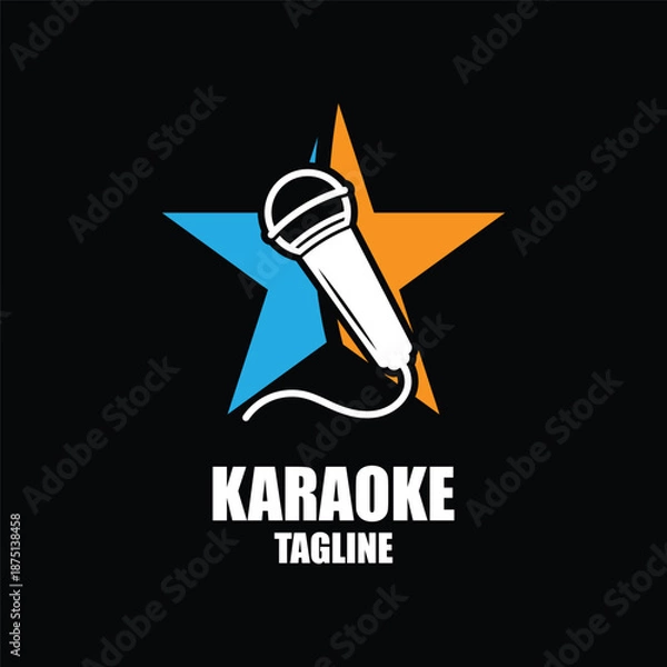 Obraz karaoke logo vector icon design