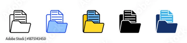 Obraz Office Folder Icon Collection With Multiple Styles