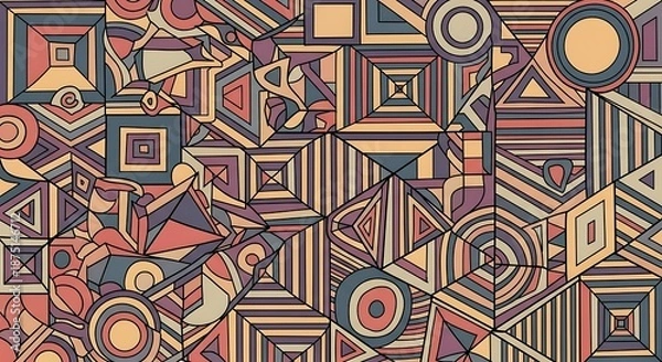 Obraz Vibrant Geometric Shapes and Patterns.