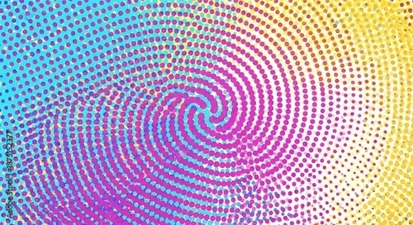 Obraz Vibrant Spiral Pattern with Dots and Colors.