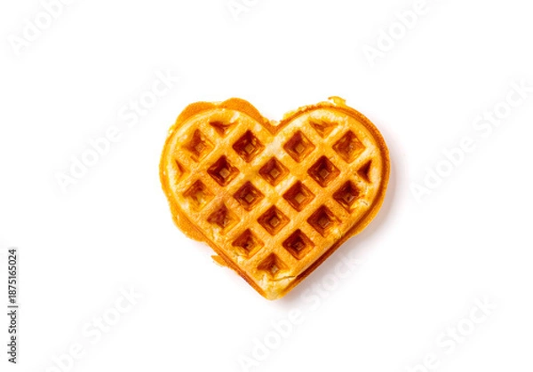 Obraz Belgian waffle isolated on White Background